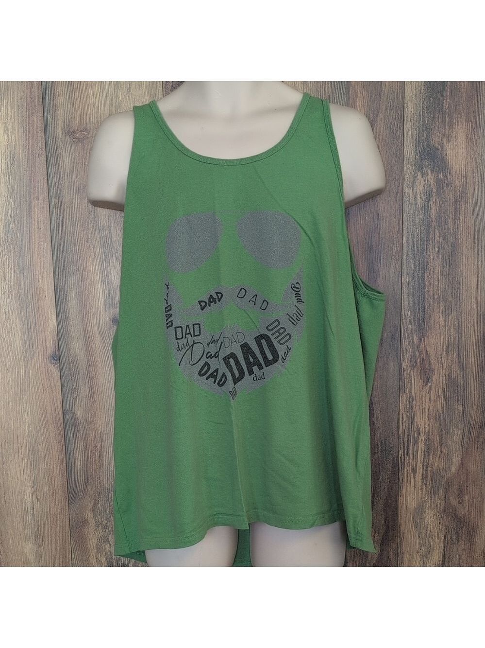 Canvas Green Tank Top with Dad Graphic 2XL                  V212